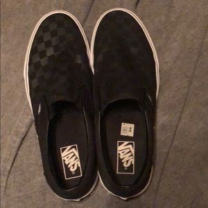 Vans checkerboard slip-ons black/gray